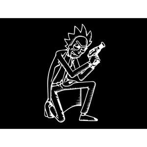 Rick Holding a ray gun bumper sticker Rick and Morty